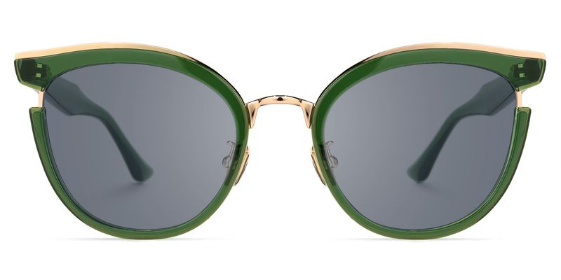 Retro Classic Hunter Green Sunglasses Cat Eye Shape