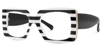 Borislav - Rectangle Black/White Eyeglasses | Vooglam Front View
