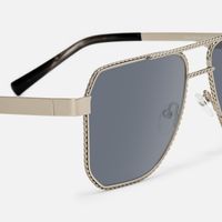 Fidelina - Aviator Silver Sunglasses | Vooglam Design Details