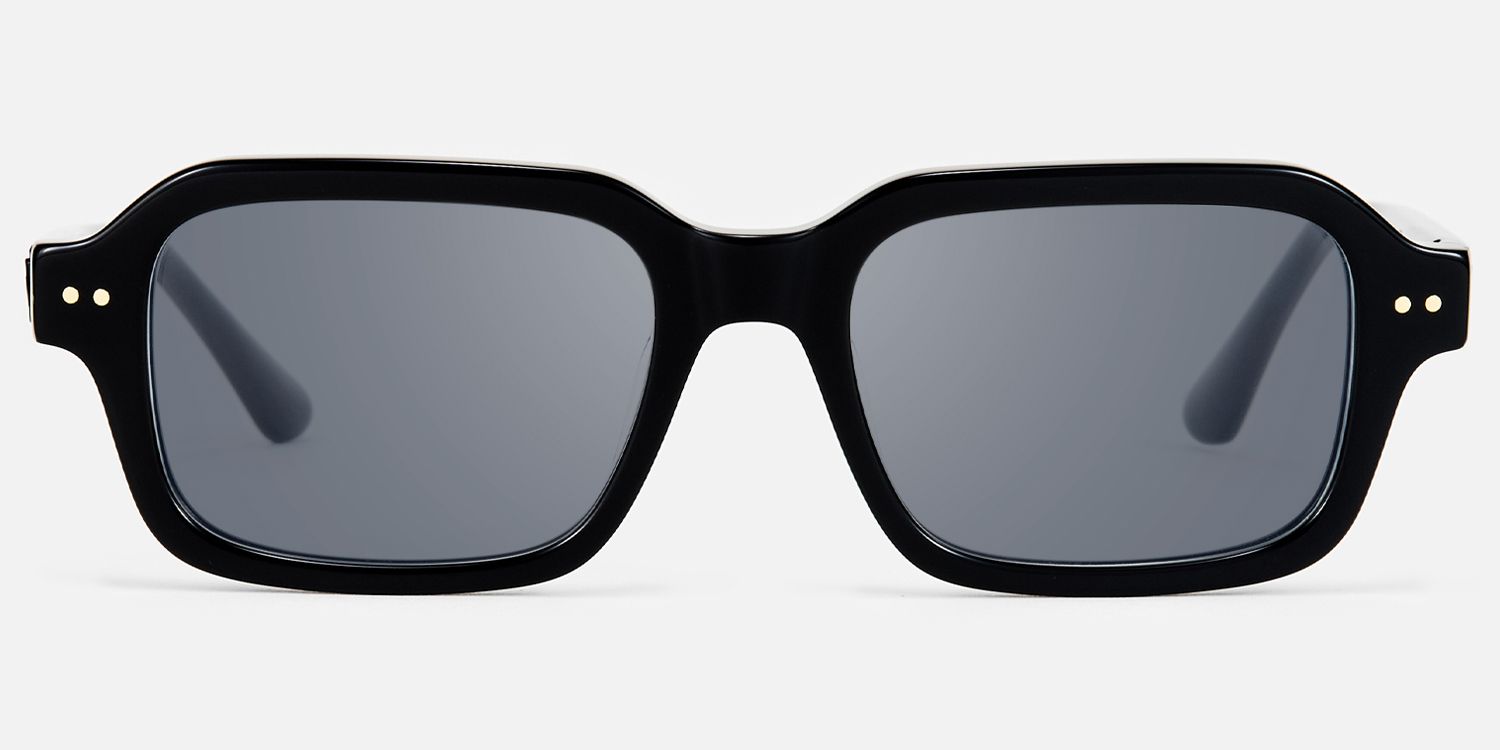 Narges - Rectangle Black Sunglasses | Vooglam Angle View