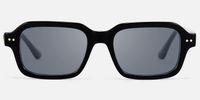 Narges - Rectangle Black Sunglasses | Vooglam Angle View