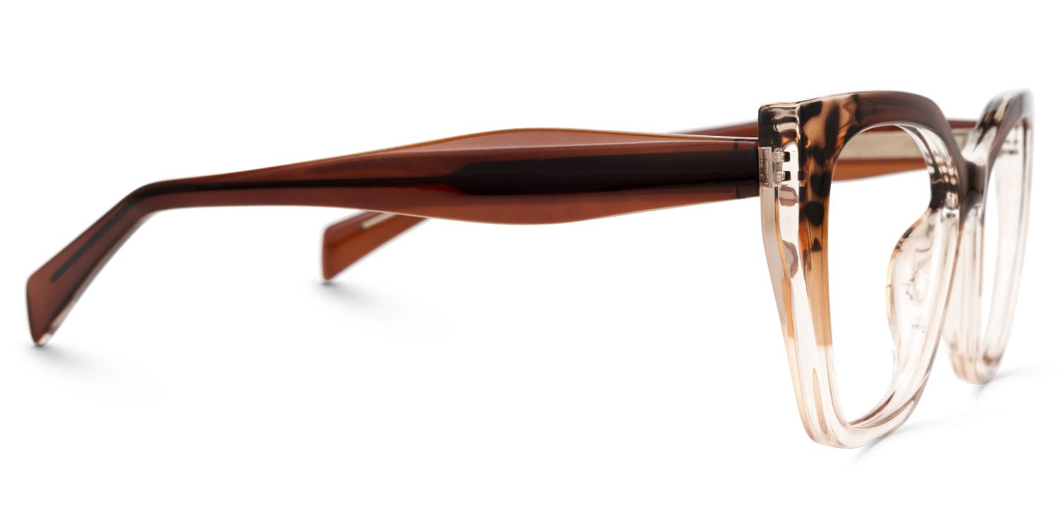 Desdra - Cat Eye Brown Eyeglasses | Vooglam 4