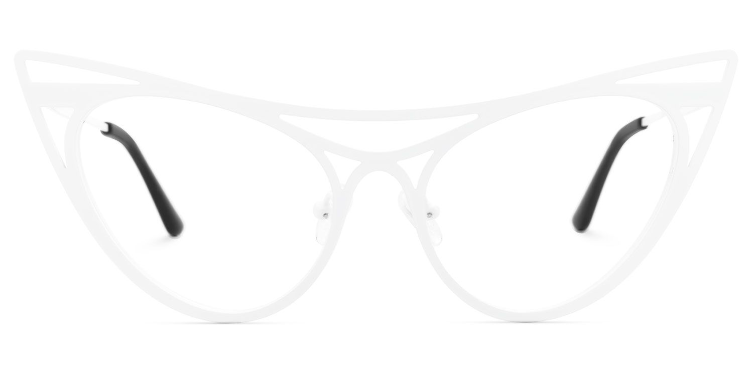 Elior - Cat Eye White Eyeglasses by Vooglam - Angle View