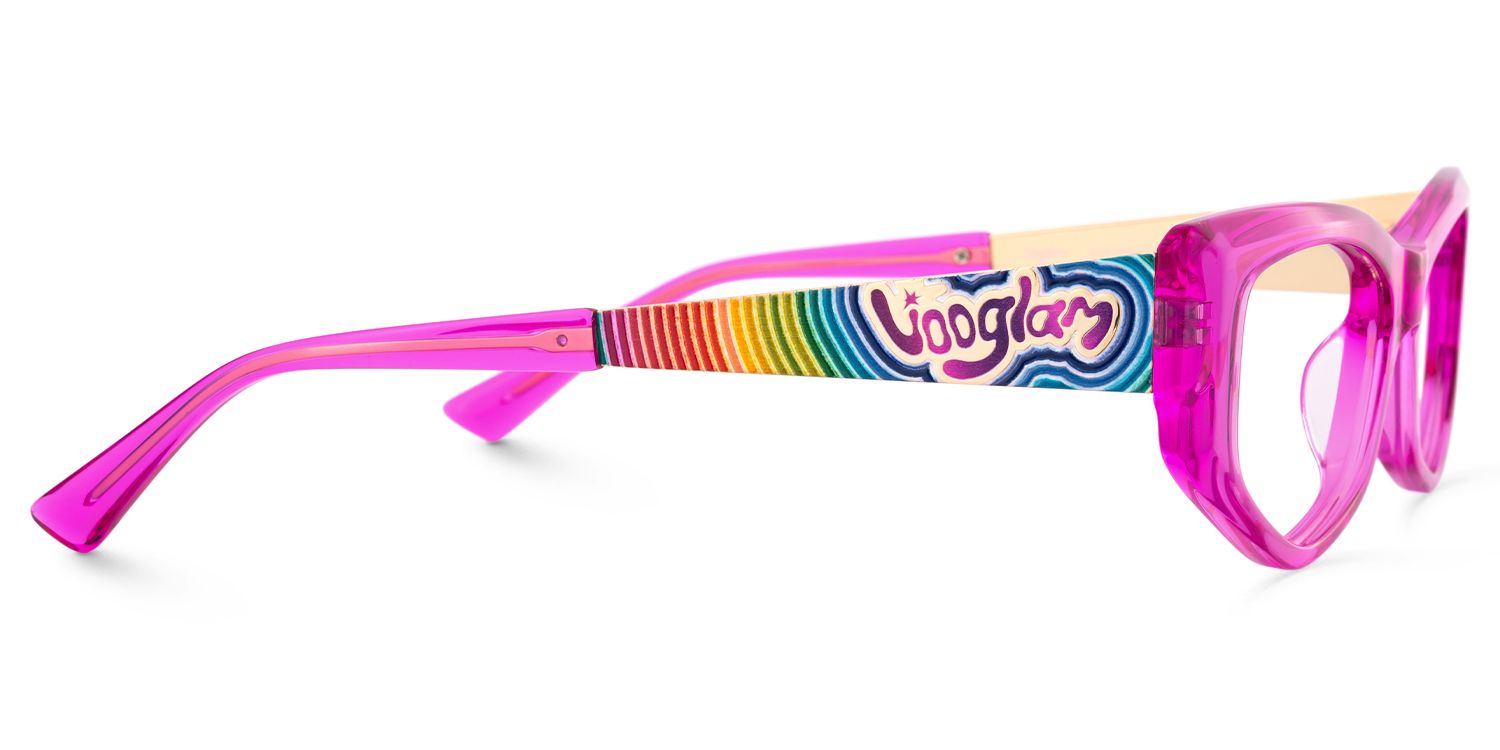 Tahiya - Geometric Pink Eyeglasses | Vooglam 4