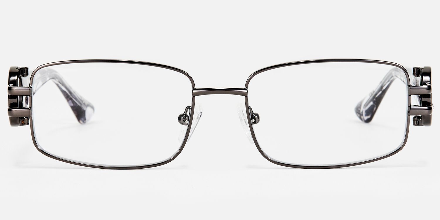 Aurae - Rectangle Grey Eyeglasses | Vooglam Angle View