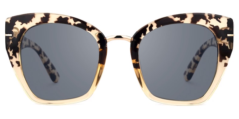 Paulina - Square Light Tortoise Cat-Eye Designer Sunglasses