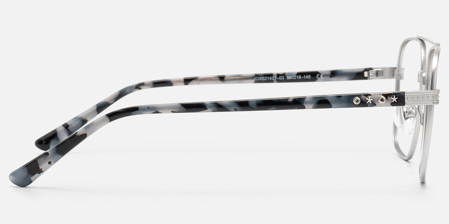 Kovar - Silver Double Bridge Metal Aviator | Vooglam Side View