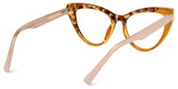 Calah - Cat Eye Yellow/Tortoise Eyeglasses | Vooglam Side View