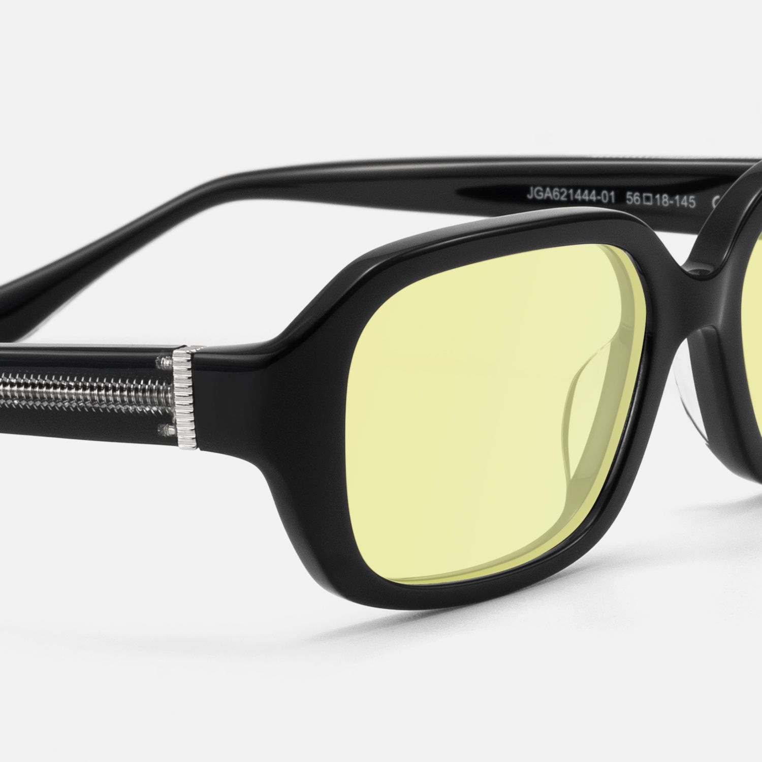 Mies - Yellow Tinted Glasses with Exposed Hardware | Vooglam Design Details