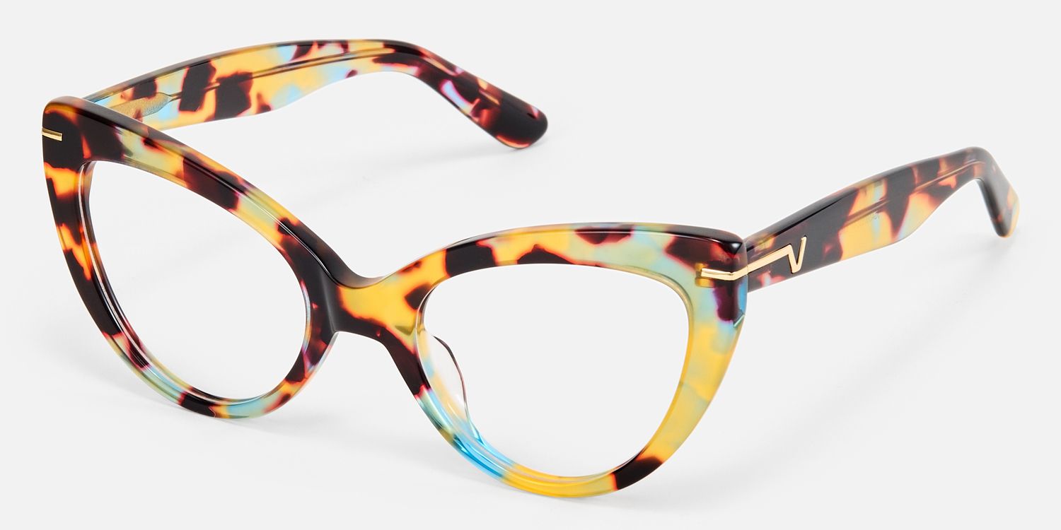 Veromca - Cat Eye Blue/Tortoise Eyeglasses | Vooglam Front View