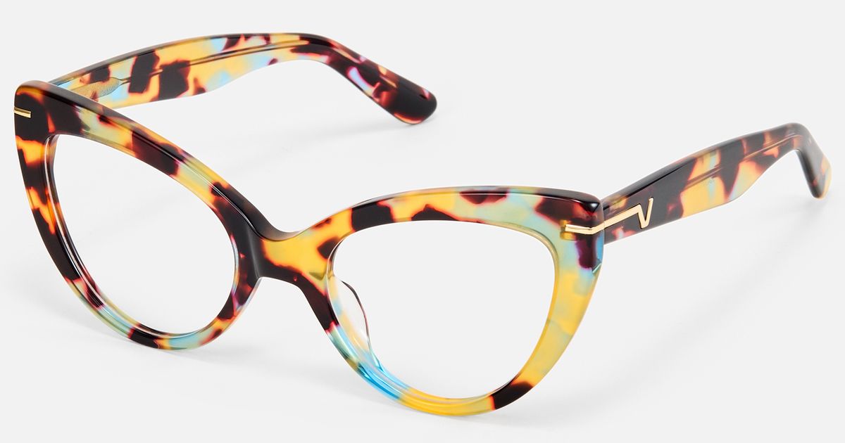 Veromca - Cat Eye Blue/Tortoise Eyeglasses | Vooglam display picture 3