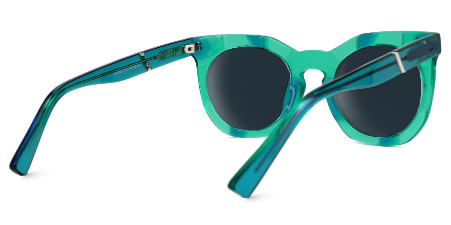Deiondre - Round Green Sunglasses | Vooglam Side View