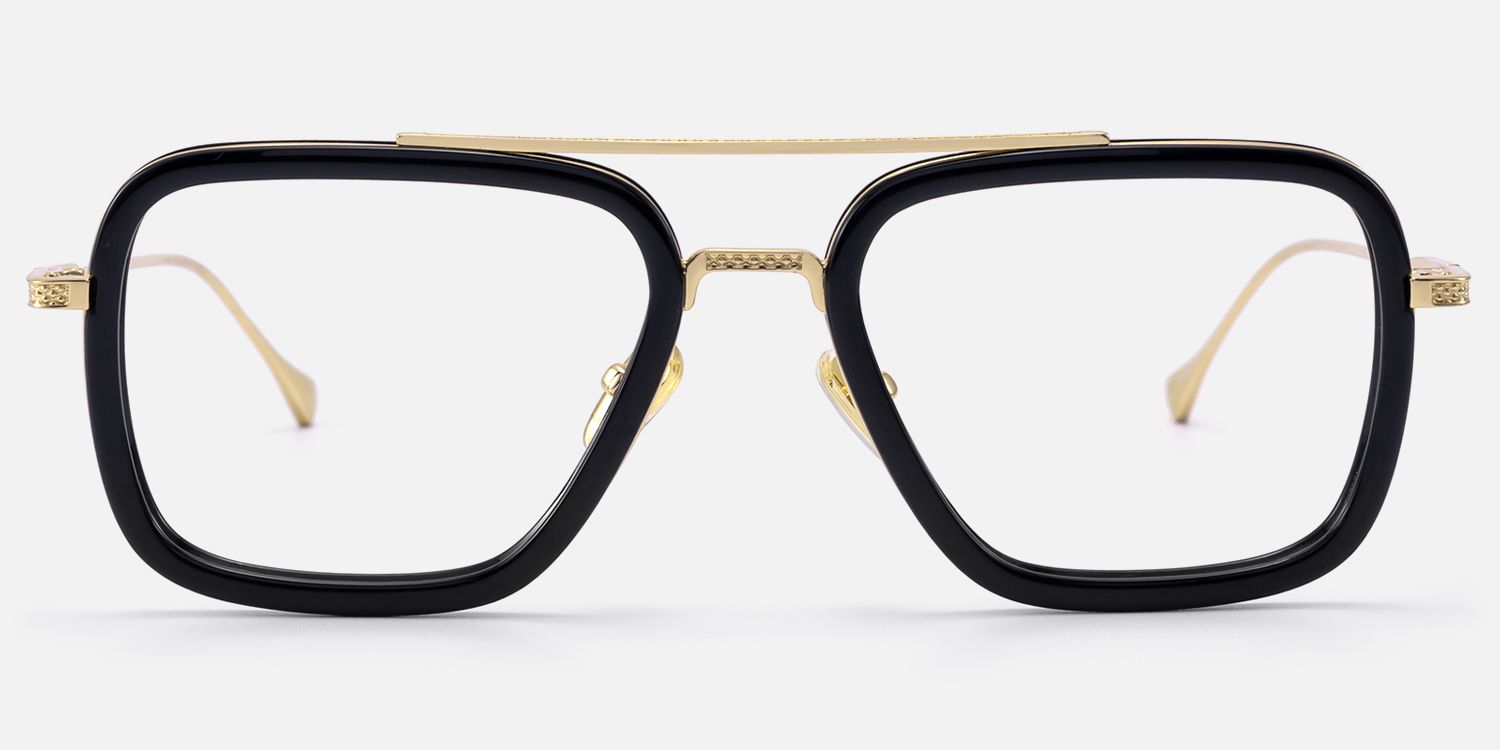 Alvira - Aviator Black Eyeglasses | Vooglam Angle View