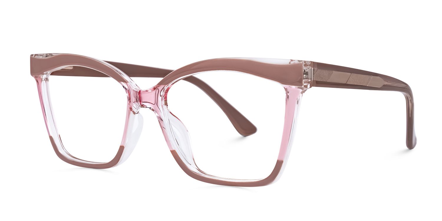 Dellingr - Rectangle Pink Eyeglasses | Vooglam Front View