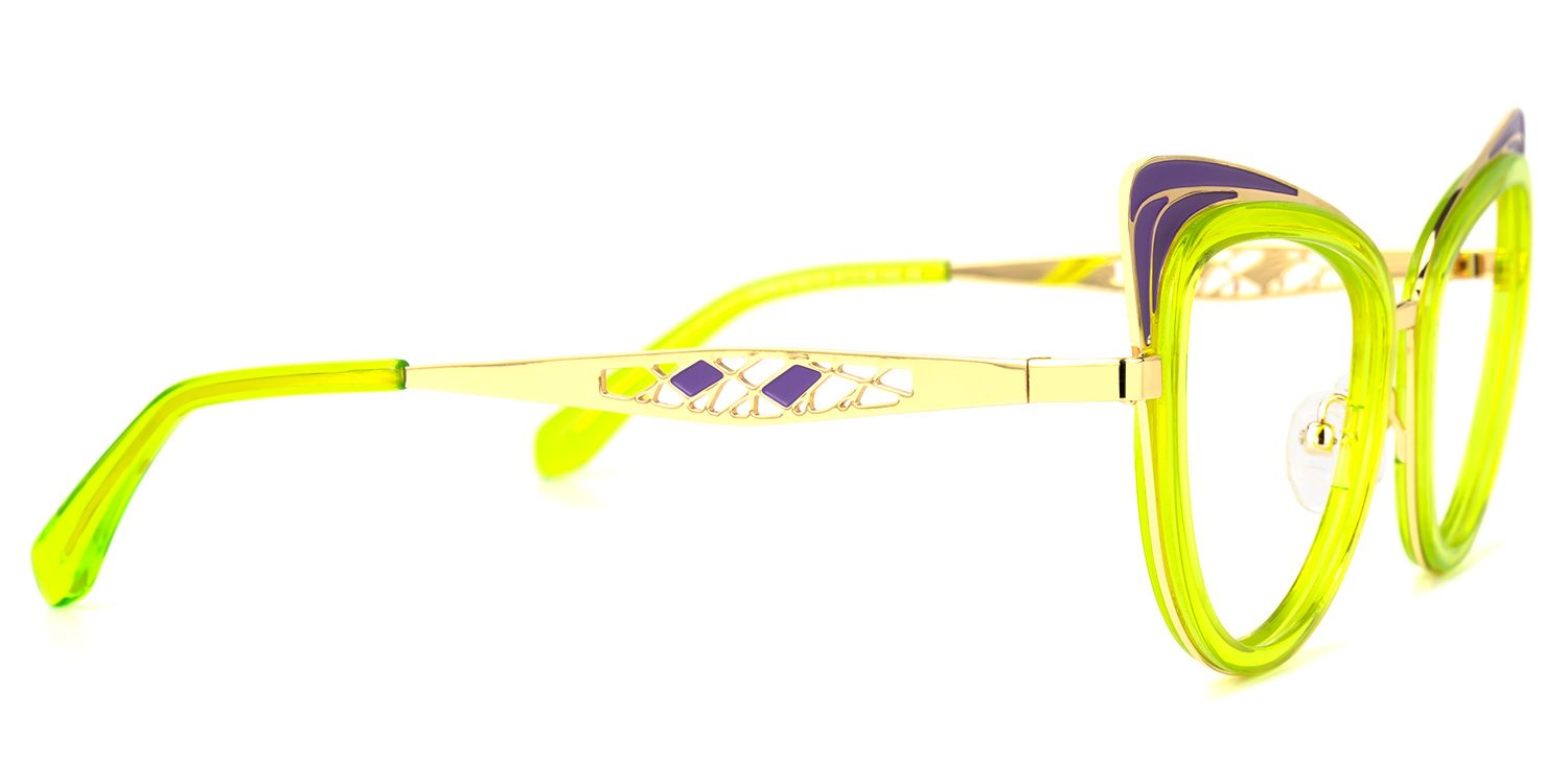 Aderes - Cat Eye Green Eyeglasses | Vooglam 4