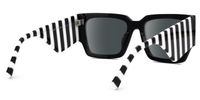 Fantasia - Rectangle Black Sunglasses | Vooglam Side View
