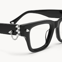 Stud - Rectangle Black Eyeglasses - 7
