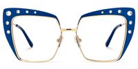 Afrim - Square Blue Eyeglasses | Vooglam Angle View