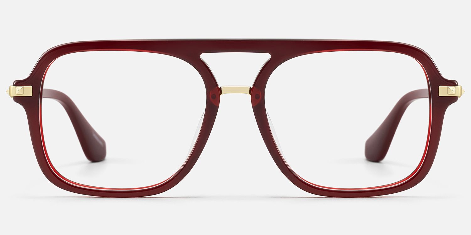 Marfa - Timeless Red Aviator Eyeglasses | Vooglam Angle View