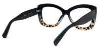 Undra - Bold Eyeglasses with Leopard Print | Vooglam Side View