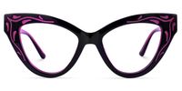 Ivey - Cat Eye Black/Purple Eyeglasses | Vooglam Angle View