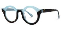 Fahima - Round Blue/Tortoise Eyeglasses | Vooglam Front View