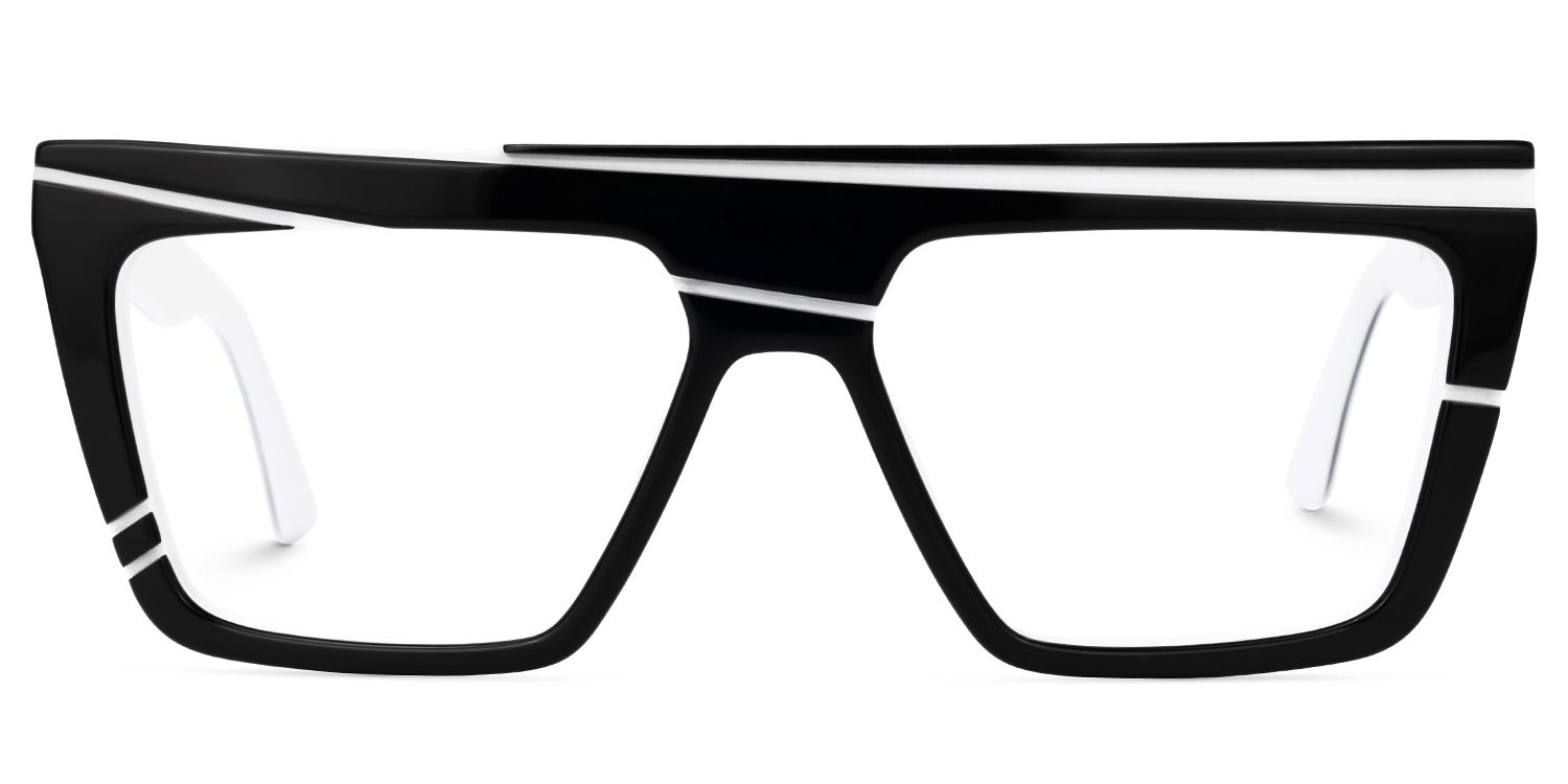 Daneil - Aviator Black/White Eyeglasses | Vooglam Angle View