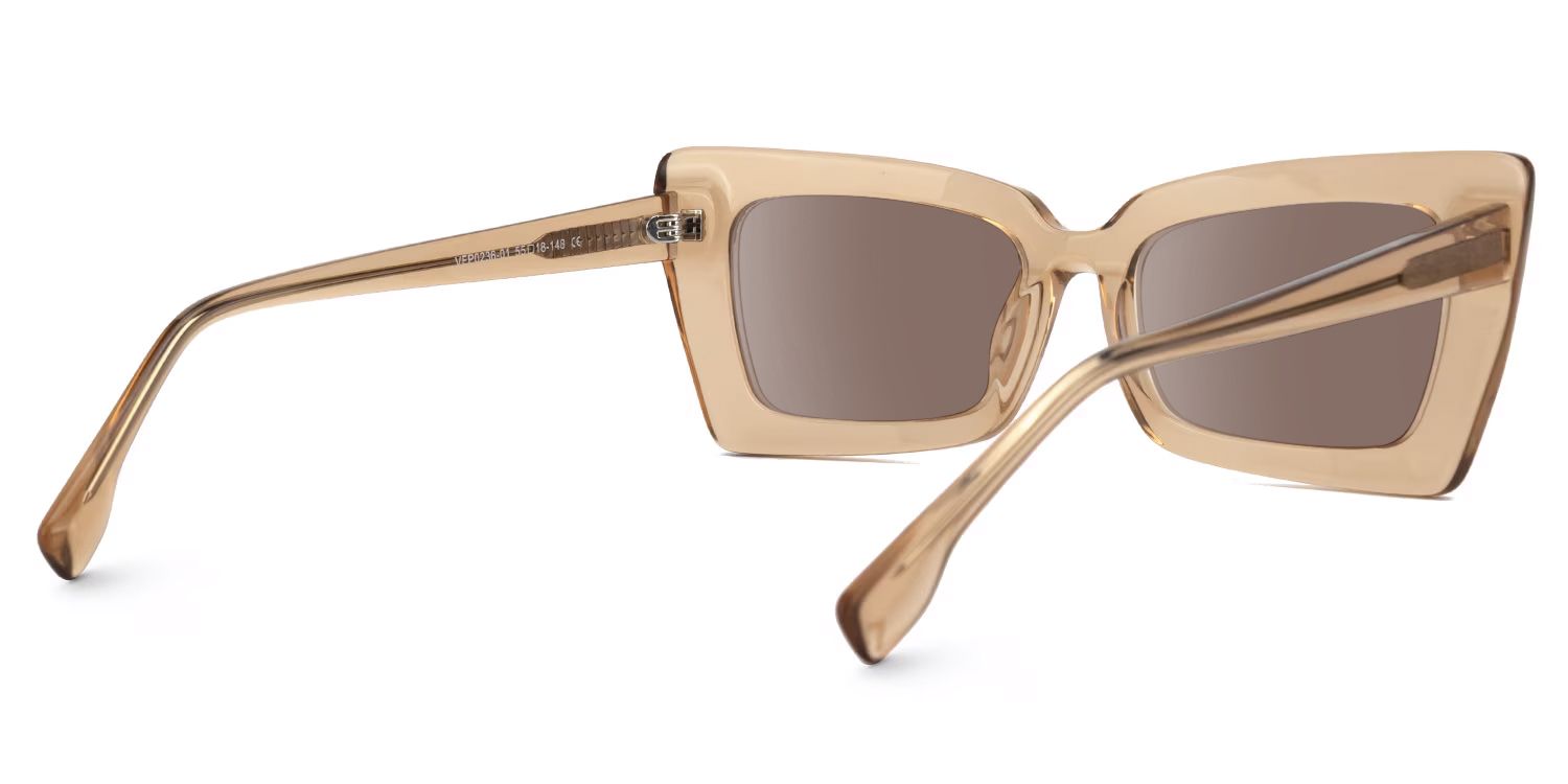 Sarah - Rectangle Tawny Sunglasses by Vooglam - Side View