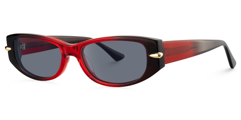 Erica - Rectangle Red Sunglasses