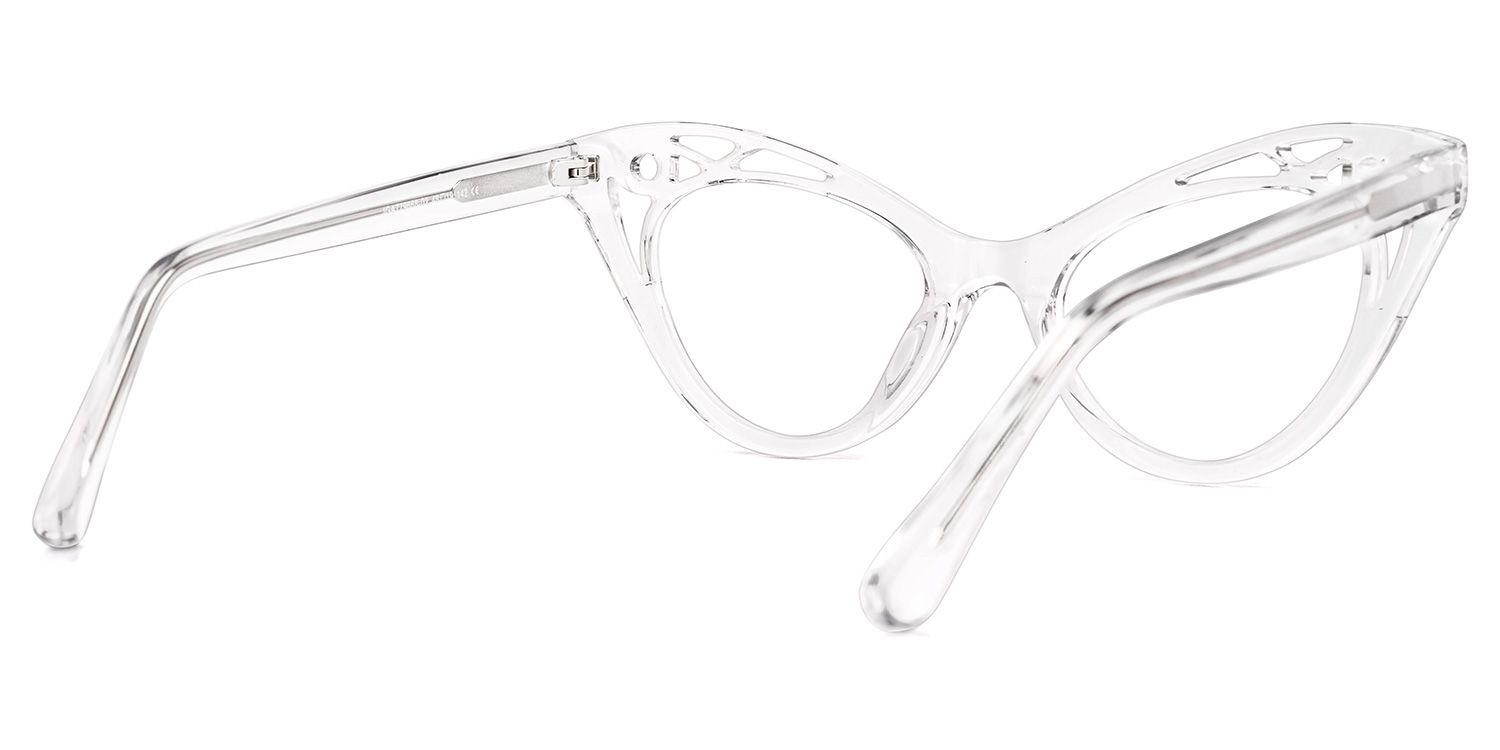 Ilyssa - Cat Eye Crystal Eyeglasses | Vooglam Side View