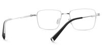 Slate - Rectangle Silver Eyeglasses | Vooglam Side View
