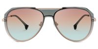 Hafsa - Aviator Grey Prescription Sunglasses | Vooglam Angle View