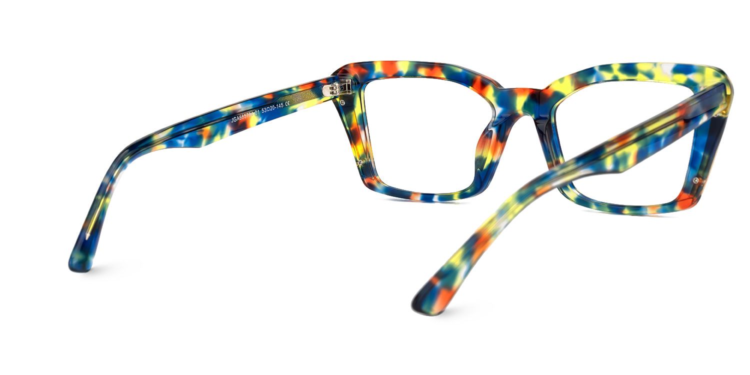 Fiachra - Rectangle Blue/Tortoise Eyeglasses | Vooglam Side View