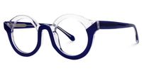 Fahima - Round Blue Eyeglasses | Vooglam Front View