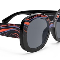 Athina - Round Black Sunglasses - 4