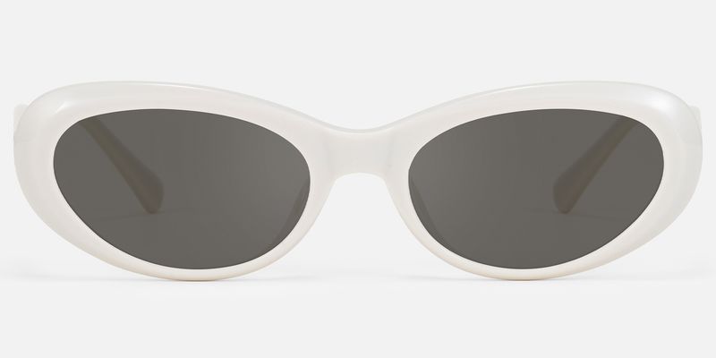 Phantom - Oval White Sunglasses