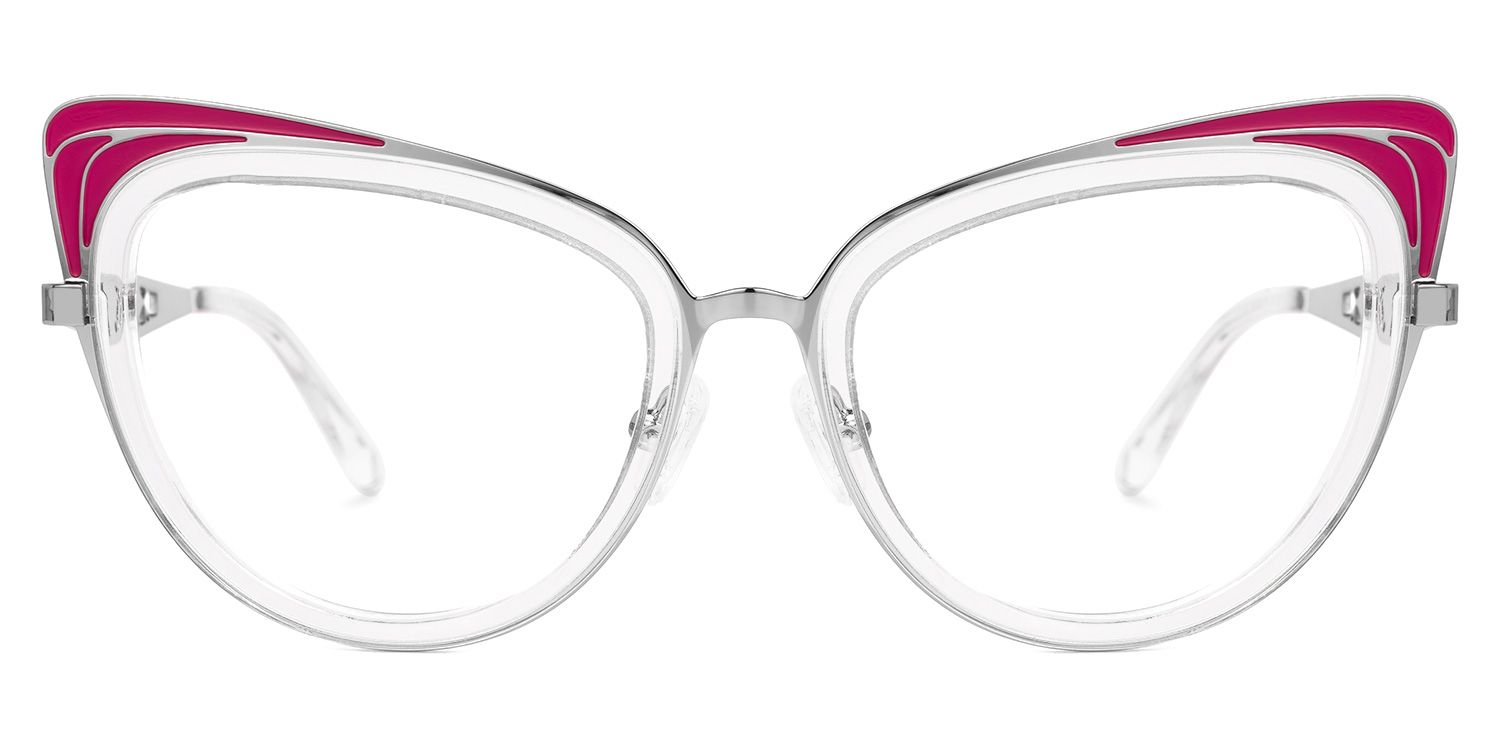 Aderes - Cat Eye Crystal Eyeglasses | Vooglam Angle View