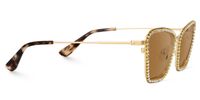 Feodora - Rectangle Gold Sunglasses | Vooglam