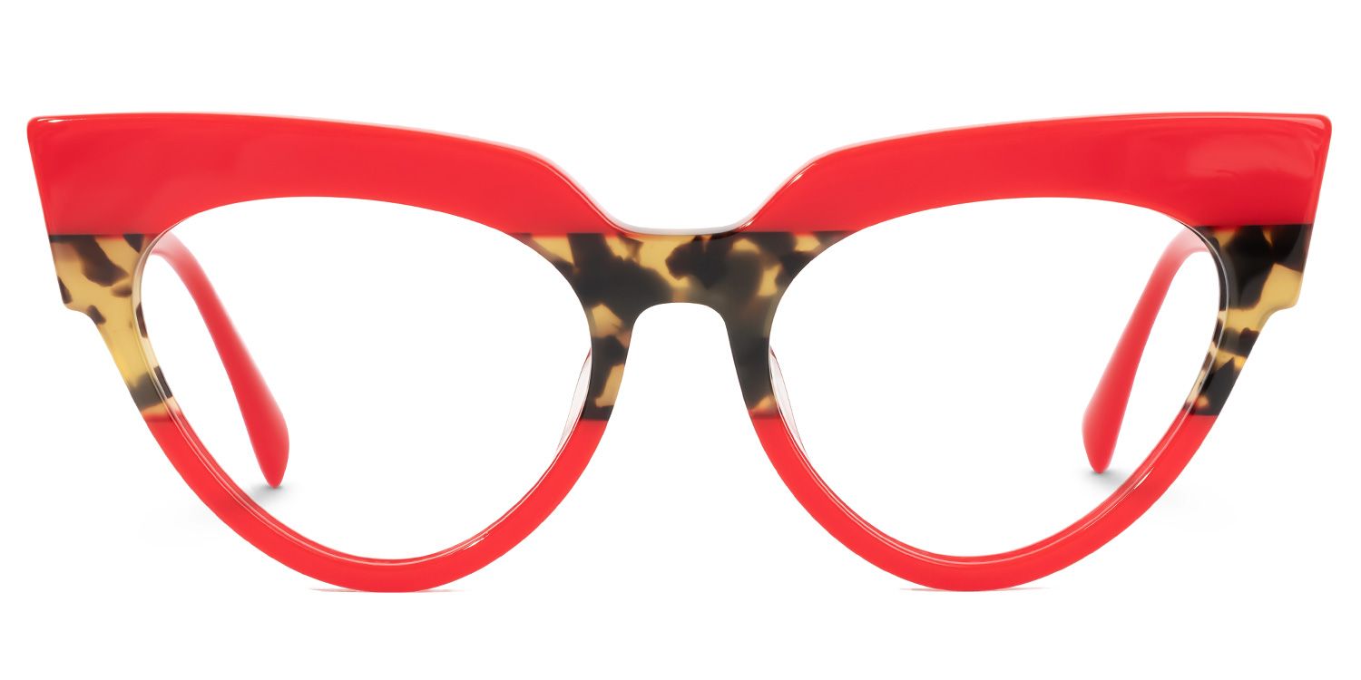 Bandit - Cat Eye Red Eyeglasses | Vooglam Angle View