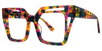 Eduarte - Square Multicolor Eyeglasses | Vooglam Front View