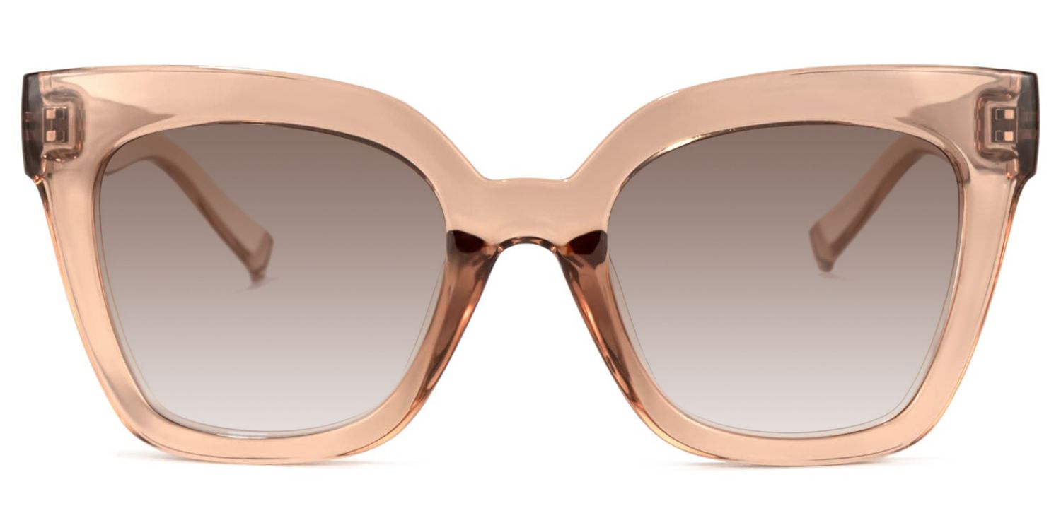 Naila - Square Tawny Sunglasses│Vooglam - Angle View