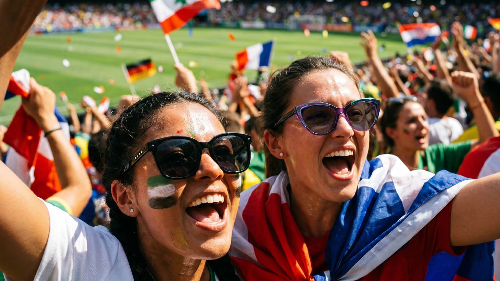crazy fans of world cup in the stadium