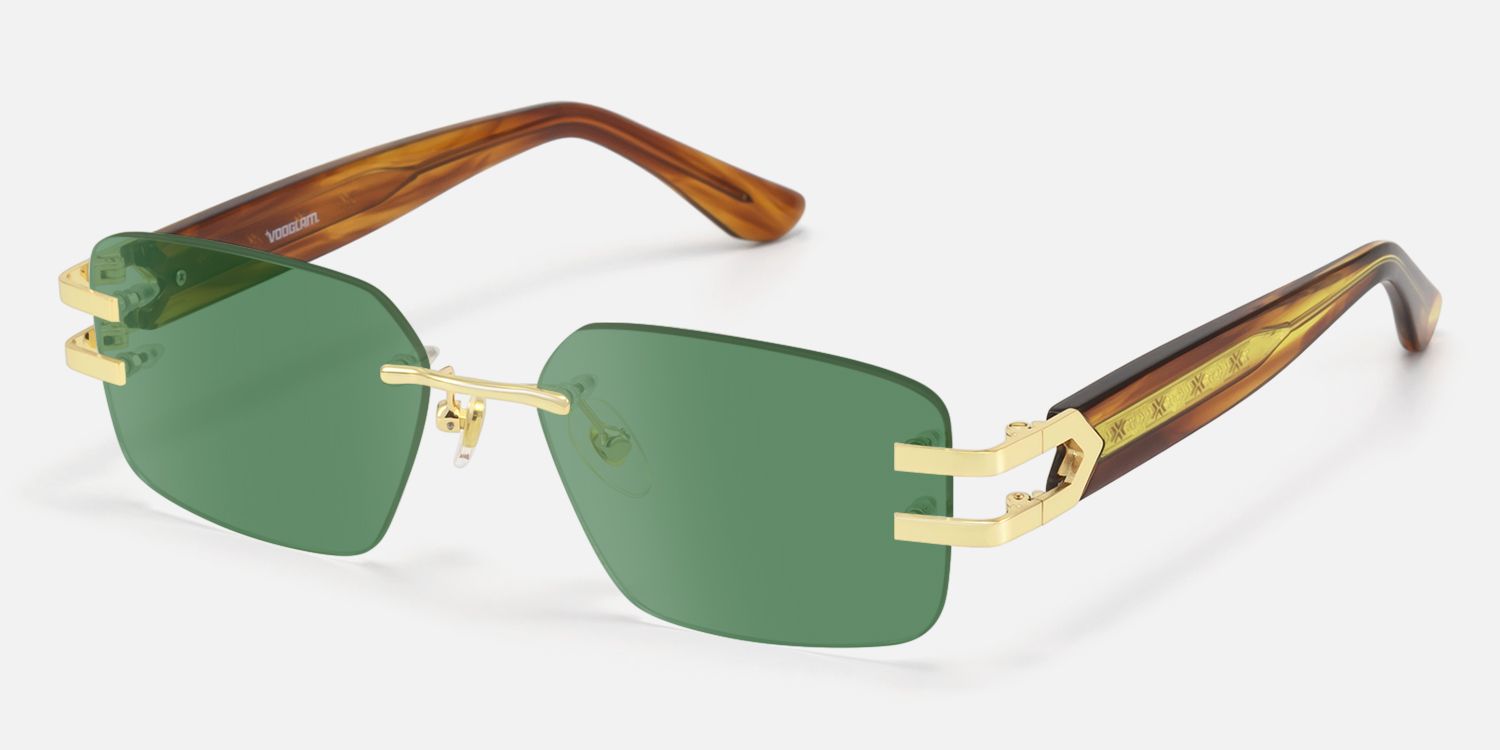 Aurum - Gradient Brown Rimless Sunglasses | Vooglam Front View