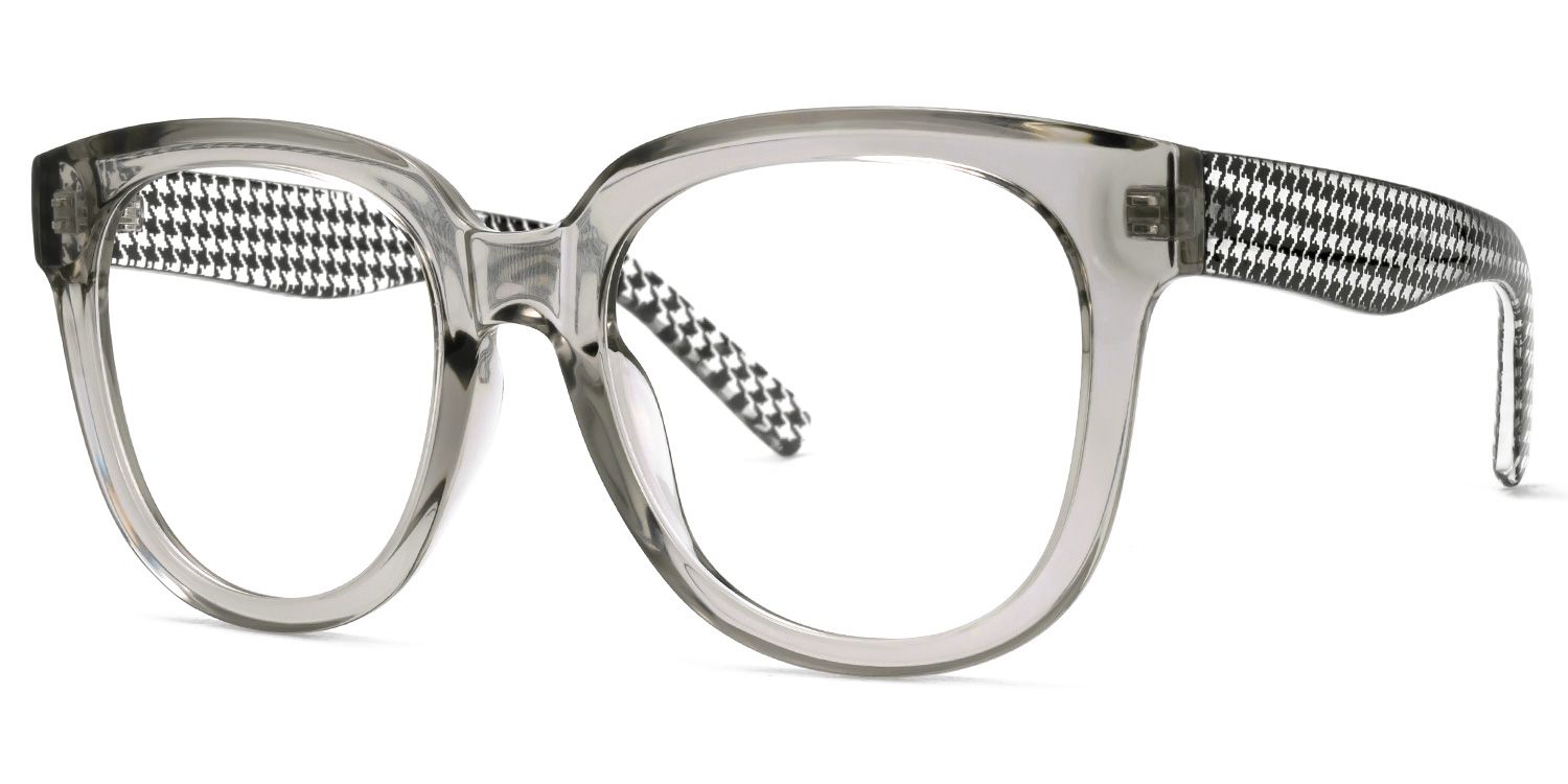 Vernetta - Square Grey Eyeglasses Translucent Frames | Vooglam Front View