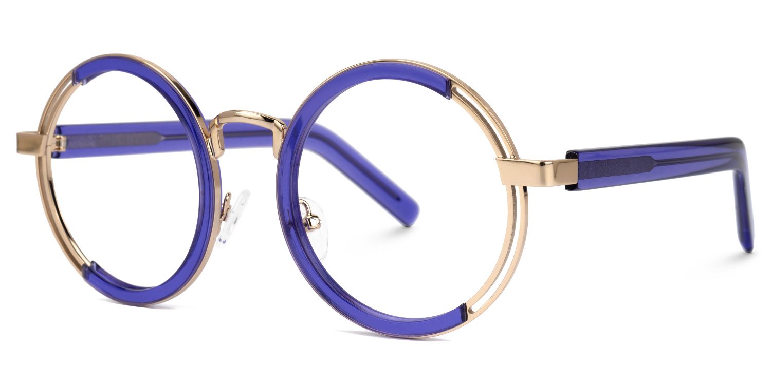 Darcila - Round Purple Eyeglasses | Vooglam Front View