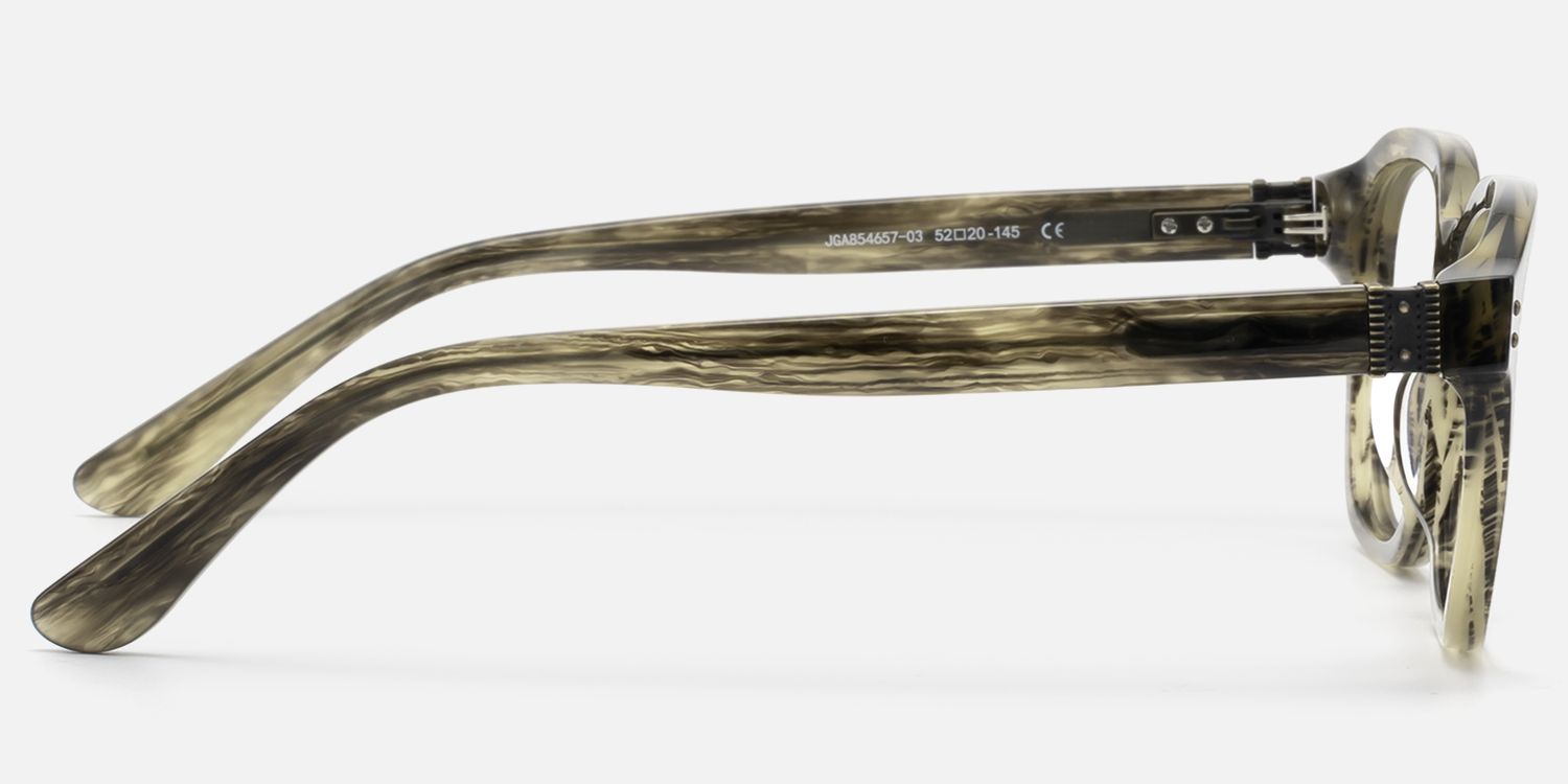 Rainier - Clear Brown Horn Rim Zipper Glasses | Vooglam Side View