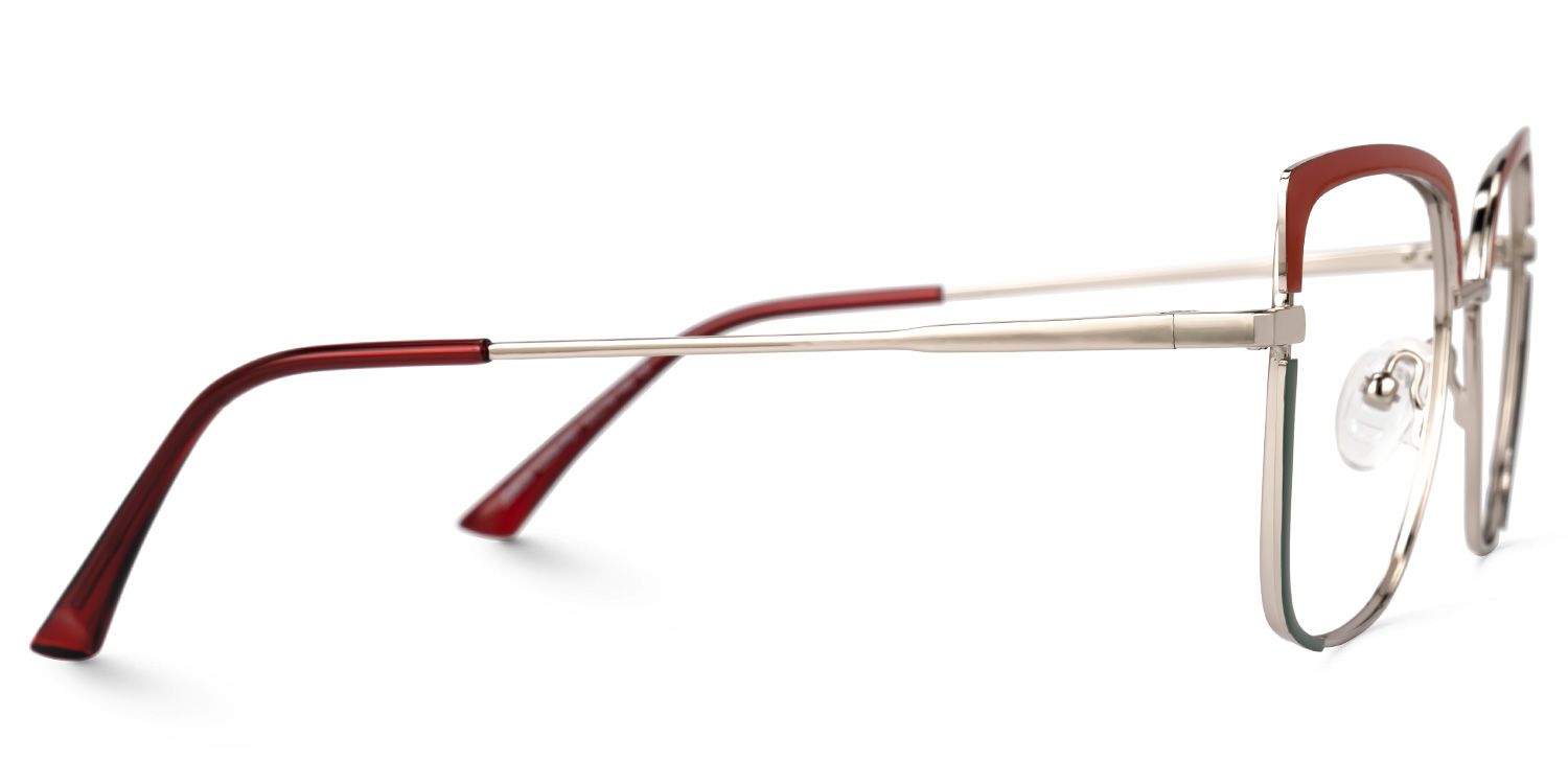 Deandre - Square Black/Red Eyeglasses | Vooglam 4