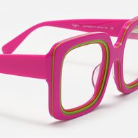 Esadowa - Square Pink Eyeglasses | Vooglam Design Details