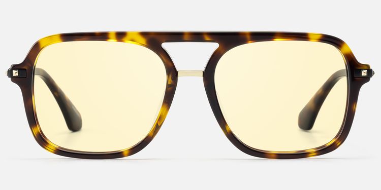 Marfa - Aviator Tortoise Yellow Tint Sunglasses | Vooglam