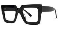 Charisse - Bold Chunky Square Black Glasses | Vooglam Front View